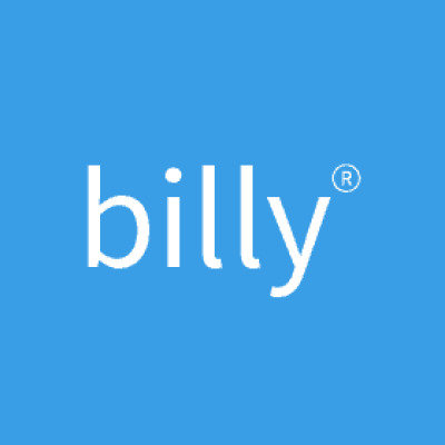 Billy logo blue background